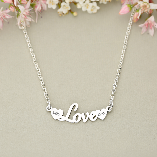 A Love Charm Necklace with hearts