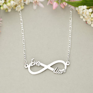 Infinity charm with personalised names