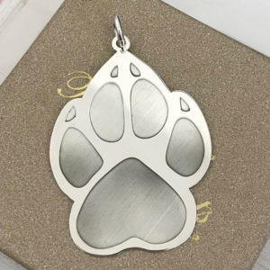 A beautiful silver paw charm that can be engraved with a message or names on the reverse. £30-£44