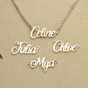 Silver Name Necklace ( Price depends on selection)