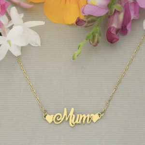 A Mum Charm Necklace Gold