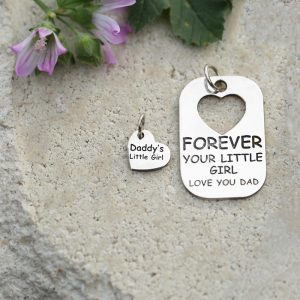 Forever your little girl silver dog tag