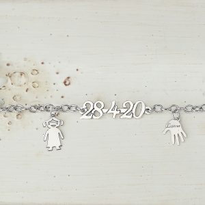 Silver bracelet with date